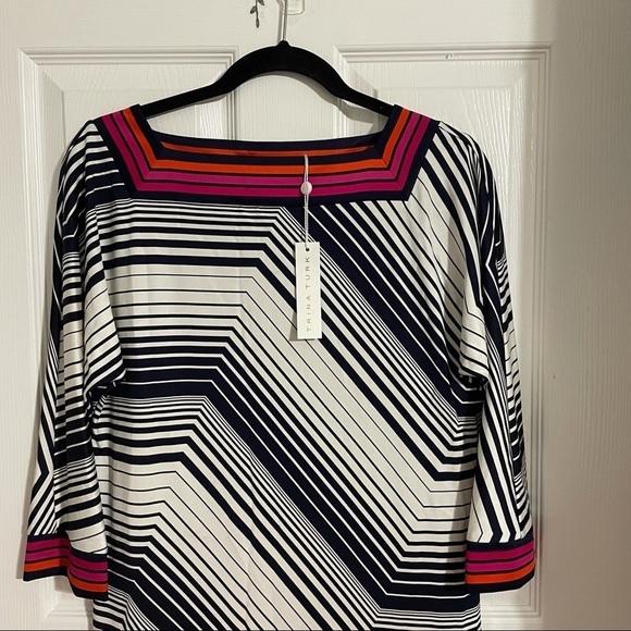 SALE NWT Trina Turk Chevron Stripe Shift Bottle Dress - Picture 10 of 13